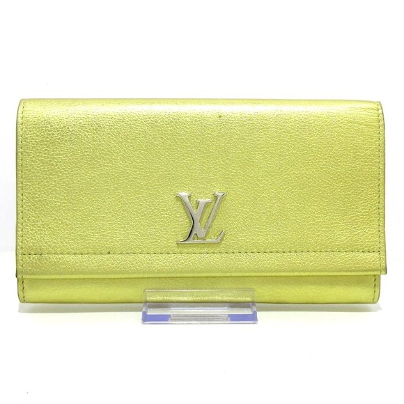 Louis Vuitton Portefeuille Lock Me II Calf Leather Long Wallet Gold - Picture 1 of 11
